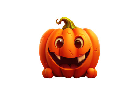 Halloween Pumpkin isolated on white background. Generative AIの素材