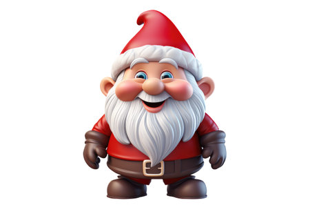 Cute cartoon gnome. Christmas red santa claus. Generative AIの素材