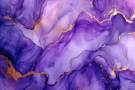 Marbling. Marble texture. Paint splash. purple fluid. Abstract colored background. Highly-textured oil paint.Generative AIの素材