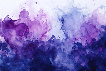 Abstract purple blue painted Watercolor Background. Generative aiの素材