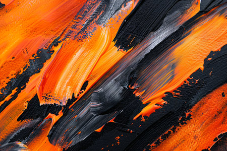 Abstract black orange acrylic painting background. generative aiの素材