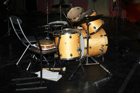 Intermission  - drums,chairs and notesの写真素材