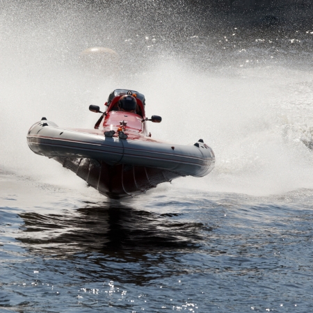 Motor speed boat on racingの写真素材