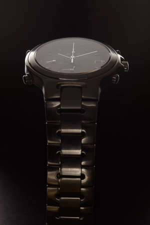 Men`s wrist watch on bracelet closeupの写真素材