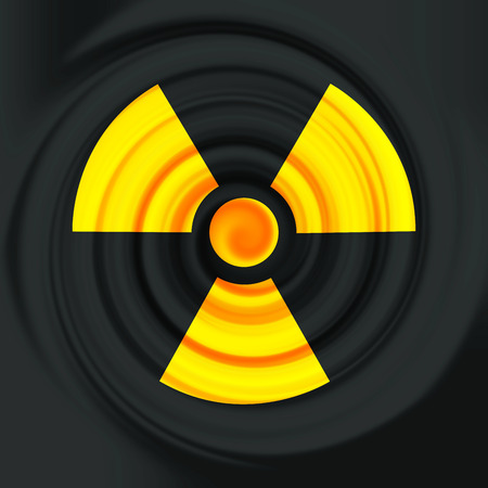 Nuclear symbol yellow orange blackの写真素材