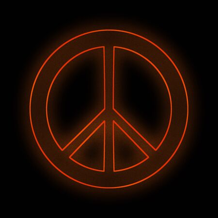 Peace sign symbol orangeの写真素材