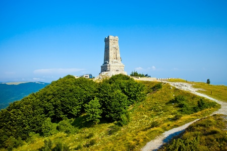 Memorial Shipka view in Bulgaria. Battle of Shipka Memorialのeditorial素材