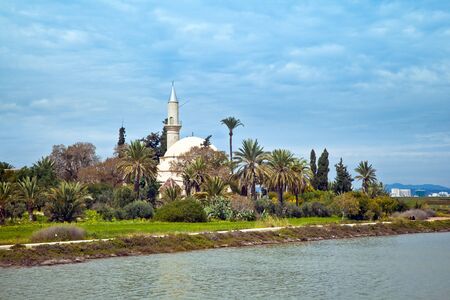 The Hala Sultan Tekke is an important Muslim shrine located in the island of Cyprusの写真素材