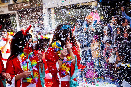 LIMASSOL, CYPRUS - MARCH 17  Carnival participants on Cyprus Carnival Parade on March 17, 2013 in...