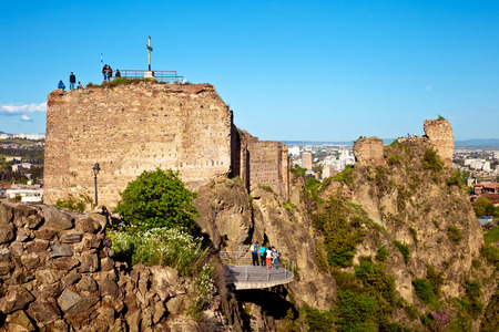 TBILISI, GEORGIA - MAY 01, 2015: Narikala fortress in Tbilisi, Georgiaのeditorial素材
