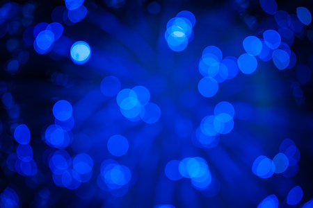 Blue lights with bokeh, defocused abstract background
