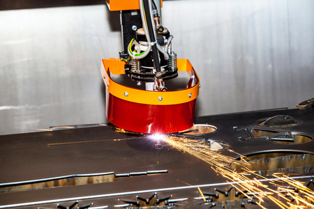Metall processing - laser cutting machineの写真素材