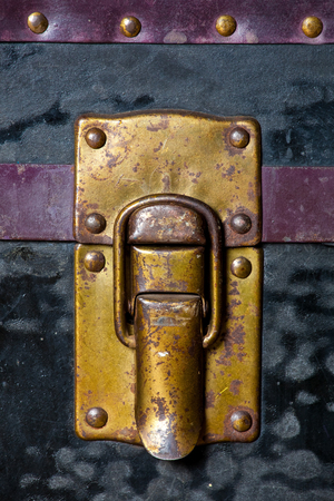Old trunk lock close upの写真素材