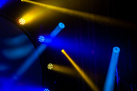Stage colorful lights on rock concert or disco partyの写真素材