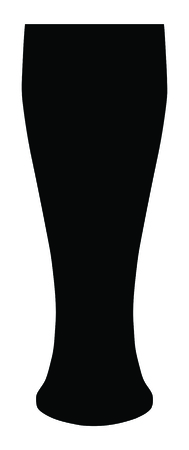 Silhouette of beer glass isolated on white. Vector illustrationのイラスト素材