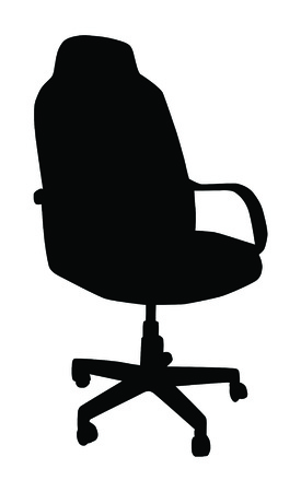 Silhouette of turning leather office chair isolated on white backgroundのイラスト素材