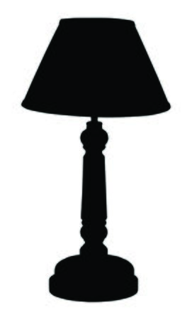 Silhouette of modern table lamp. Vector illustrationのイラスト素材