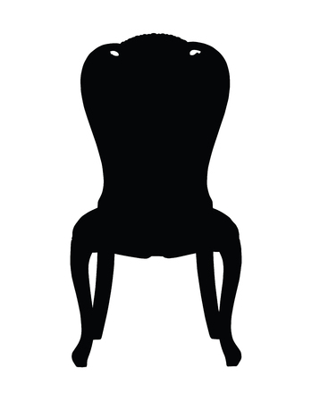 Silhouette of classic retro chair, vector illustrationのイラスト素材