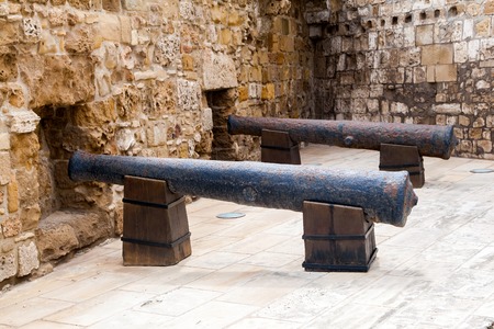 Old cannons in the fortress in Limassol, Cyprus