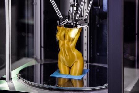3d printer printing. Close up process of new printing technologyの写真素材