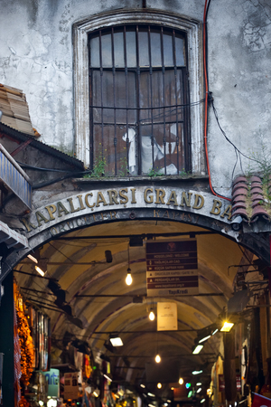 Istanbul, Turkey - April, 2013: Gateway main entrance to the Grand Bazaar view in Istanbul, Turkeyのeditorial素材