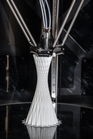3d printer. The printing process close up