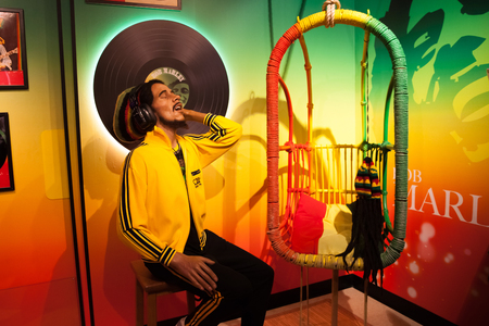 Amsterdam, Netherlands - March, 2017: Wax figure of Bob Marley singer in Madame Tussauds Wax museum in Amsterdam, Netherlandsのeditorial素材