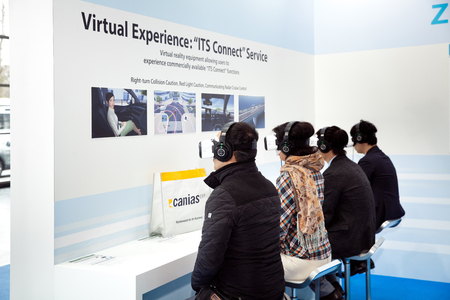 Virtual experience ITS connect service on exhibition fair Cebit 2017 in Hannover Messe, Germany