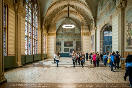 Interior of famous Rijsmuseum in Amsterdam city, Hollandのeditorial素材