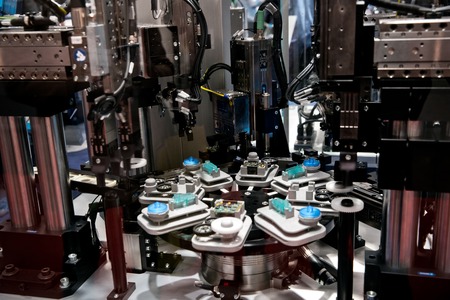 Schunk assembly electronics line on Messe fair in Hannover, Germany