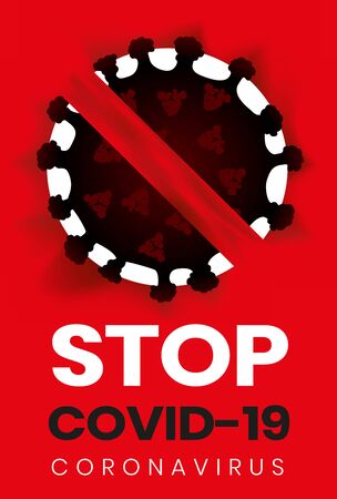 Red sign. Lockdown Pandemic stop Novel Coronavirus outbreak covid-19 2019-nCoV  warning and quarantine Vector protect icon. Lock down signのイラスト素材