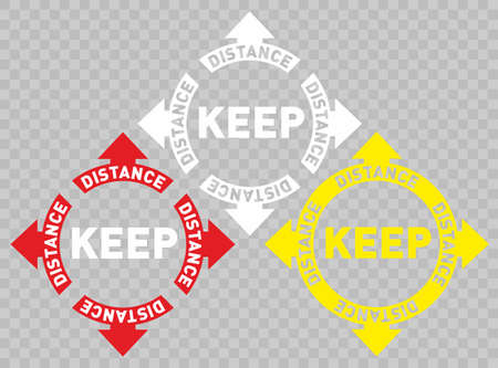 Social distancing floor sign stencil with transparent. Keep Your Distance. Coronovirus epidemic protective. Vector illustrationのイラスト素材