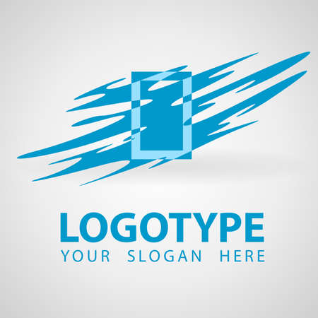 Abstract rectangle company vector logo icon. Gallery logo template design. Splash paint style, multipurpose art corporation logo template. Art Logotype icon isolated on white background.のイラスト素材