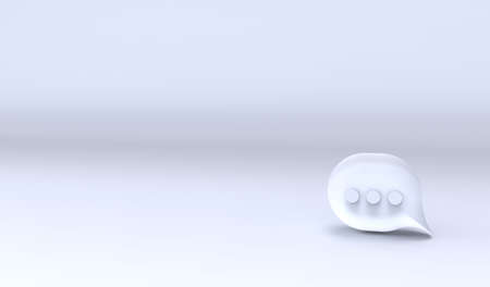Somple speech bubble talk icon on light gray background. Background with message small icon for your texts. 3D renderingの写真素材