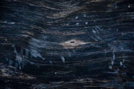 Old wooden texture and background. Black old wood surface with knots and scratches. Long wide dark wooden background for serving food.の写真素材