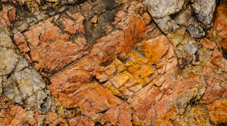 The texture ancient red yellow granite stone surface stone texture use for web design and wallpaper...