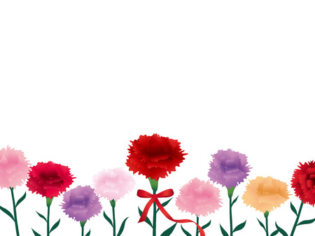 Vintage frame with carnation flowerのイラスト素材
