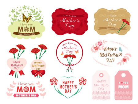 Mother's day label set.のイラスト素材