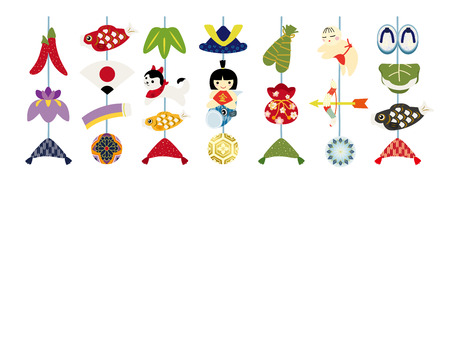 A doll decorating on a child's day which is traditional Japanese culture.のイラスト素材