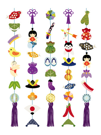 A doll decorating on a chil's day which is traditional Japanese culture.のイラスト素材