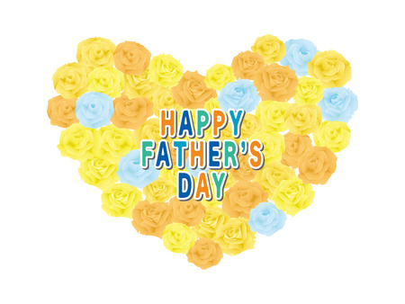 Father's day greeting card with yellow rose flowers.のイラスト素材
