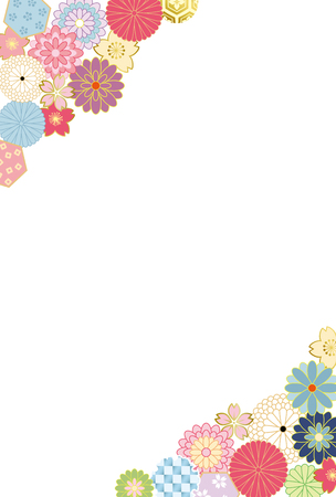 Japanese flower pattern background.のイラスト素材