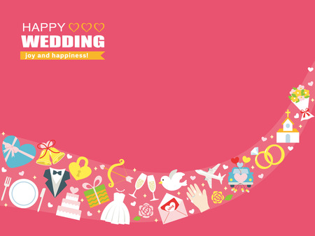 Happy wedding greeting cardのイラスト素材