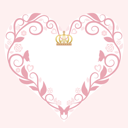 Vintage card of heart frameのイラスト素材