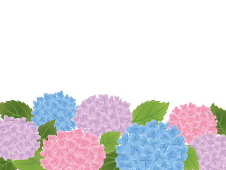 Vintage frame card of Hydrangea flower.のイラスト素材