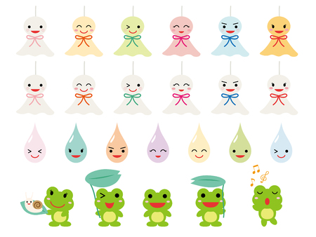 Rainy season illustration set.のイラスト素材