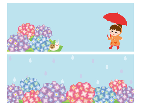 Rainy season banner set.のイラスト素材