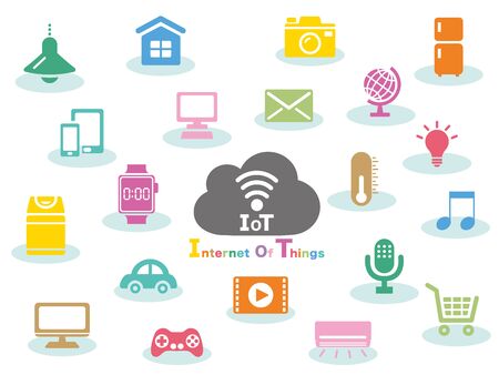 Internet of things colorful iconのイラスト素材