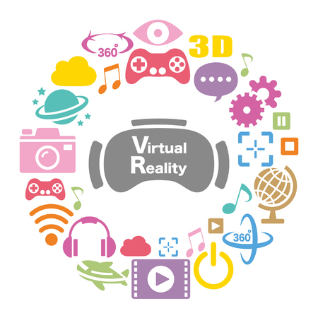 Virtual reality colorful iconのイラスト素材