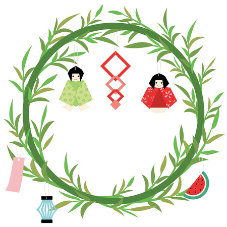 japanese traditional event tanabataのイラスト素材